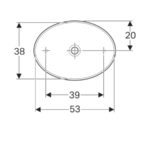 Umývadlo na dosku Geberit VariForm, oválne: B=55cm, T=40cm, biela
