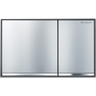 Ovládacie tlačidlo Geberit Omega60, pre dvojité splachovanie, kefovaný chróm