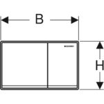 Ovládacie tlačidlo Geberit Omega60, pre dvojité splachovanie, kefovaný chróm