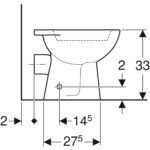 Stojacie WC pre deti Geberit Bambini, s hlbokým splachovaním: T=40.5cm, biela