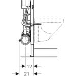 Prvok Geberit Duofix pre závesné WC, 112 cm, bezbariérový, výškovo nastaviteľné WC