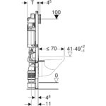 Prvok Geberit Duofix pre závesné WC, 112 cm, bezbariérový, výškovo nastaviteľné WC