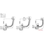 Vaňový odtokový komplet 800 s prepadom II - chrom