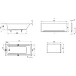 Vaňa 10° 170x75 snehobiela