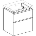 Skrinka Geberit Smyle Square pod umývadlo, s 2 zásuvkami, orech hickory/láva/matná