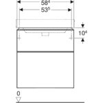 Skrinka Geberit Smyle Square pod umývadlo, s 2 zásuvkami, orech hickory/láva/matná