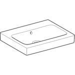 Umývadlo Geberit iCon: B=60cm, T=48.5cm, Otvor pre batériu=Bez, Prepad=Viditeľné, biela