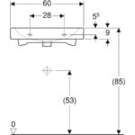 Umývadlo Geberit iCon: B=60cm, T=48.5cm, biela / KeraTect
