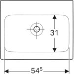 Umývadlo Geberit iCon: B=60cm, T=48.5cm, biela / KeraTect