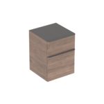 Bočná skrinka Geberit Smyle Square s 2 zásuvkami, orech hickory/láva/matná