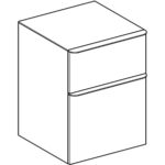 Bočná skrinka Geberit Smyle Square s 2 zásuvkami, orech hickory/láva/matná