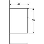 Bočná skrinka Geberit Smyle Square s 2 zásuvkami, orech hickory/láva/matná