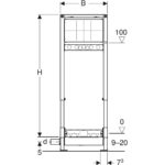 Inštalačný prvok Geberit Duofix pre sprchu, 130 cm, s odtokom v stene, p