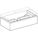 Skrinka pod umývadlo Geberit Xeno2, s 1 zásuvkou, biela/vysoký lesk