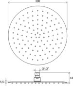 Hlavová sprcha Chrome guľatá, 300 mm