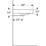 Umývadlo Geberit iCon: B=75cm, T=48.5cm, biela / KeraTect