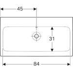 Umývadlo Geberit iCon: B=90cm, T=48.5cm, biela / KeraTect
