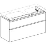 Skrinka Geberit Smyle Square pod dvojumývadlo, s 2 zásuvkami, láva/láva/matná
