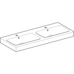 Dvojumývadlo Geberit iCon: B=120cm, T=48.5cm, Otvor pre batériu=V strede, biela