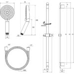 Ravak Sprchový set - hadica 150 cm, ručná sprcha Flat M, tyč 63 cm
