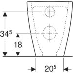 Stojacie WC s hlbokým splach. Acanto, zvýšené, v jednej rovine so stenou, biela