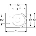 Stojacie WC s hlbokým splach. Acanto, zvýšené, v jednej rovine so stenou, biela