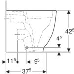 Stojacie WC s hlbokým splach. Acanto, zvýšené, v jednej rovine so stenou, biela