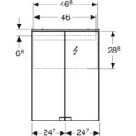 Zrkadlová skrinka Option Basic s osv. a 2 dv., Zástrčka=CEE 7/4, Sieť. zás.=CEE 7/3