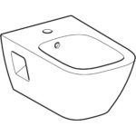 Závesný bidet Geberit Selnova Square, čiastočne uzavretý tvar: T=54cm, biela