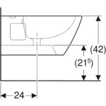 Závesný bidet Geberit Selnova Square, čiastočne uzavretý tvar: T=54cm, biela
