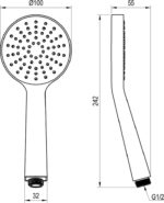 960.00 ručná sprcha Flat S, 1 funkcia, 100 mm