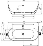 Vaňa FREEDOM W 1660x800 snowwhite voľne stojaca