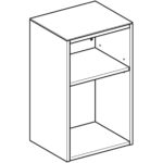 Otvorená bočná skrinka Geberit Smyle Square, orech hickory /drev. štrukt.