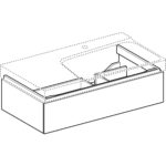 Skrinka pod umývadlo Geberit Xeno2 s úložnou plochou, s 1 zásuvkou, biela /vysoký lesk