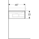 Skrinka pod umývadlo Geberit Xeno2 s úložnou plochou, s 1 zásuvkou, biela /vysoký lesk