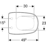 WC sedadlo Geberit Citterio: s aut. zatváraním, biela
