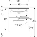 Súprava nábyt. umýv. Selnova Square, so skrinkou pod umýv., orech hickory / Melamín