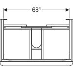 Skrinka Geberit Smyle Square pod umývadlo, s 2 zásuvkami, T=47cm, orech/láva/matná, 500.353.JR.1