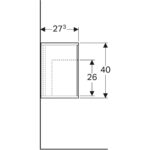 Bočný prvok Geberit iCon s úložným boxom: B=37cm, H=40cm, T=24.5cm, Láva / Matne lakované, 841138000