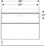 Skrinka Geberit Smyle Square pod umývadlo, s 2 zásuvkami, T=47cm, orech/láva/matná