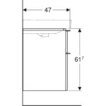 Skrinka Geberit Smyle Square pod umývadlo, s 2 zásuvkami, T=47cm, orech/láva/matná