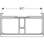 Skrinka Geberit Smyle Square pod umývadlo, s 2 zásuvkami, T=47cm, orech/láva/matná