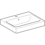 Umývadlo na dosku Geberit iCon: B=60cm, T=48.5cm, Otvor pre batériu=V strede, biela