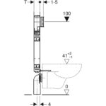Prvok Geberit Kombifix pre závesné WC, 109 cm, s nádržkou Sigma 8 cm