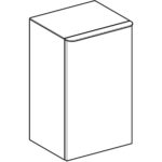 Bočná skrinka Geberit Smyle Square s 1 dvierkam, orech/láva/matná, Závesy vľavo, 500.360.JR.1