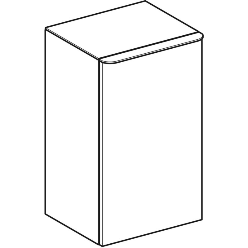 Bočná skrinka Geberit Smyle Square s 1 dvierkam, orech/láva/matná, Závesy vľavo, 500.360.JR.1