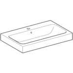 Umývadlo na dosku Geberit iCon: B=75cm, T=48.5cm, Otvor pre batériu=V strede, biela