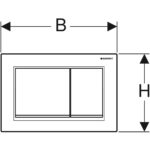 Ovládacie tlačidlo Geberit Omega30, pre dvojité splach., s matným pochr.