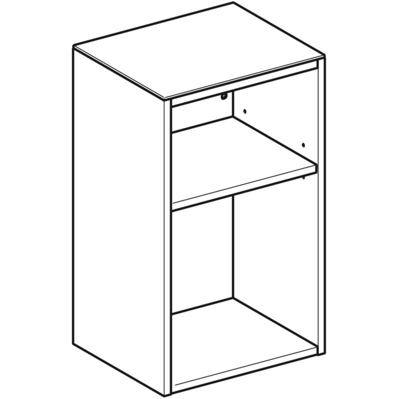 Otvorená bočná skrinka Geberit Smyle Square: B=36cm, H=60cm, T=29.9cm, Láva /Matné, 500.358.JK.1