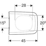 WC sedadlo Geberit iCon Square: s aut. zatváraním, s rýchloupín. závesmi, biela